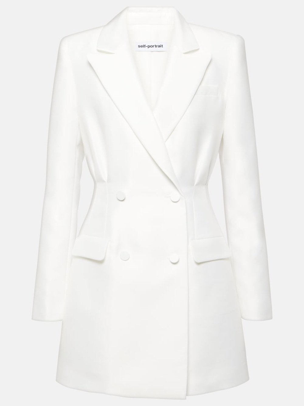 SELF-PORTRAIT Double-breasted taffeta blazer dress